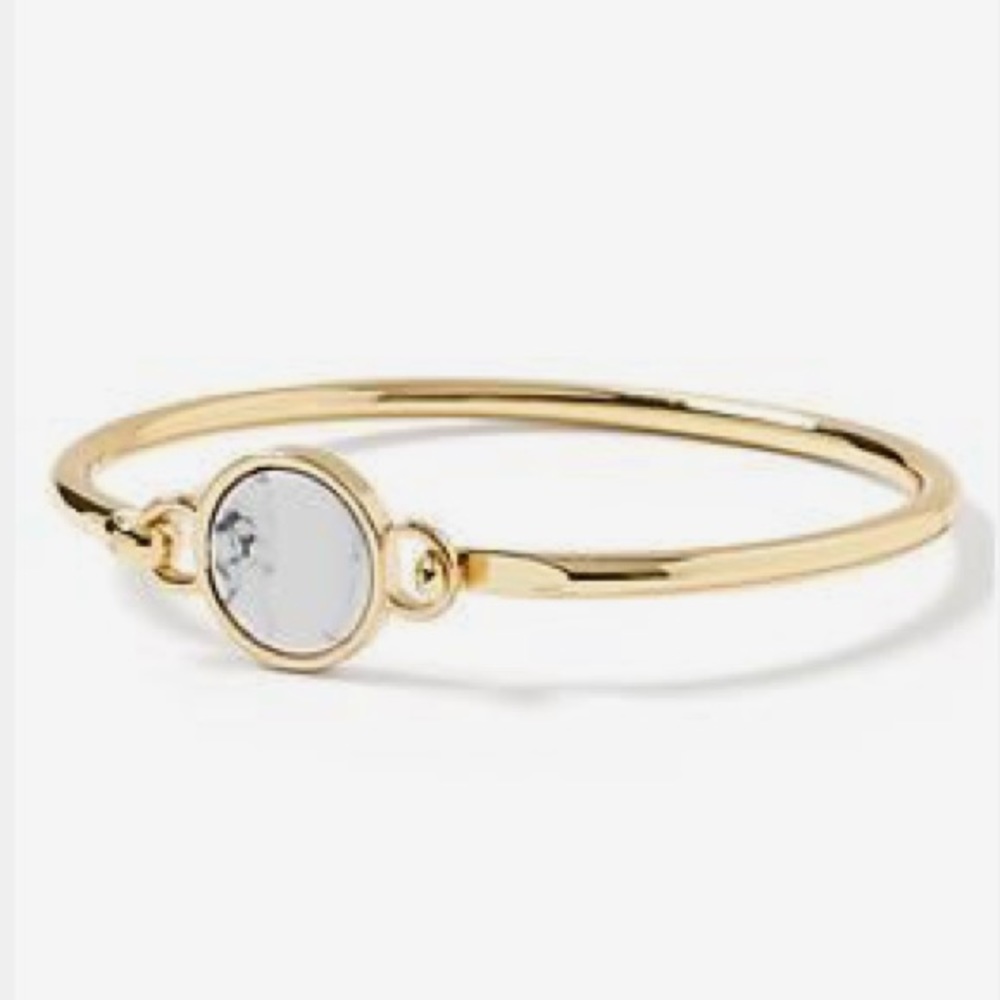 Gold bangle white marble circle Banana Republic